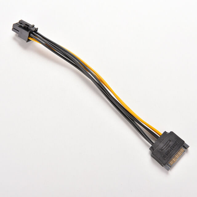 SATA 15 Pin Male to 6 Pin PCI-Express PCI-E Card Power Adapter Cable 20cm G*CL
