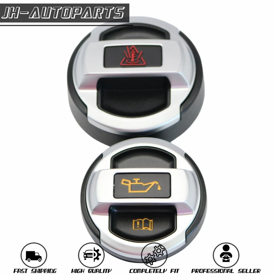 1 par de tapa de llenado de aceite reacondicionamiento tapa de tanque de expansión de refrigerante para Audi R8 420103485B Foto 2 de 4