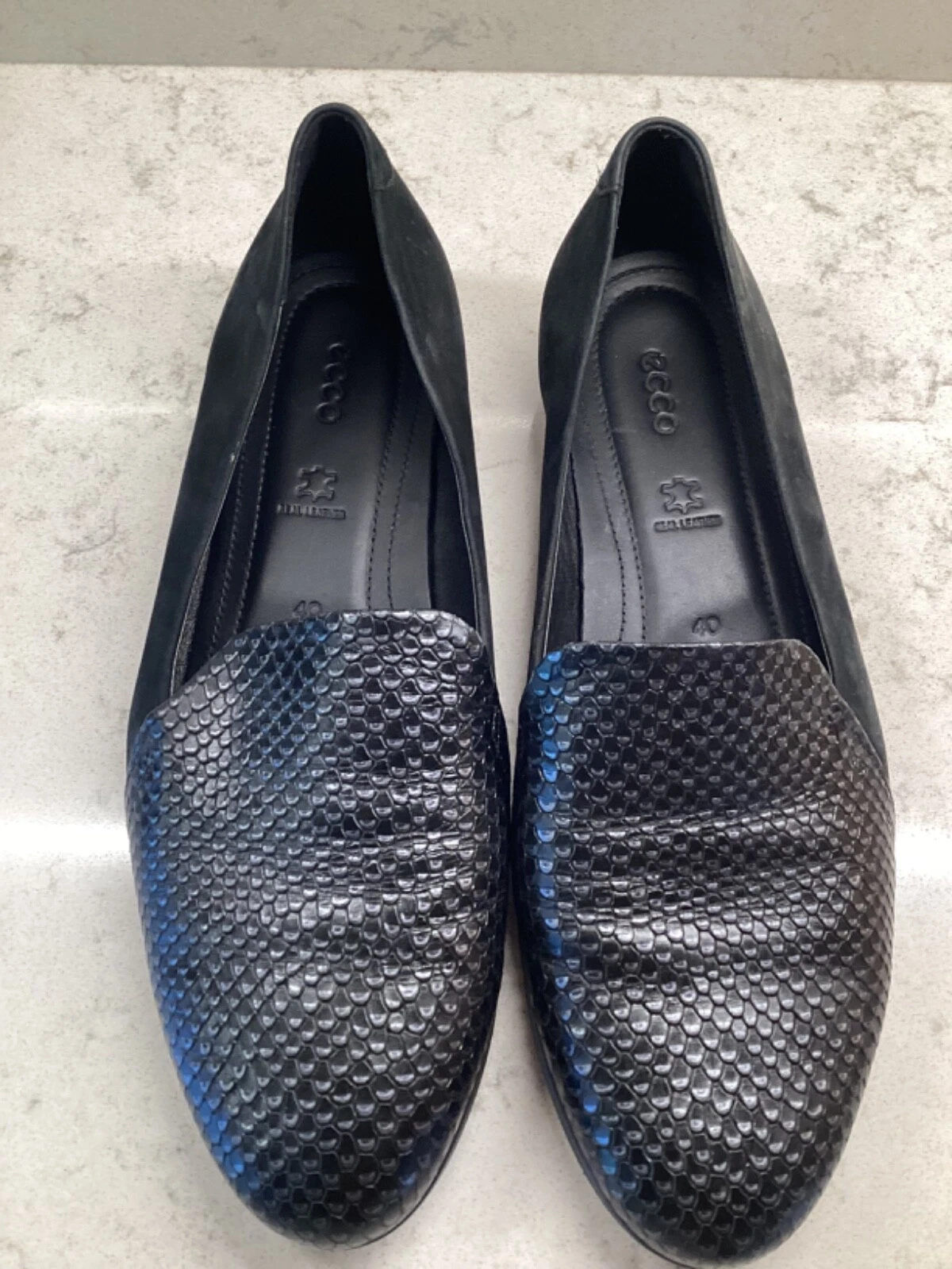Flats da donna neri pelle scamosciata Ecco Touch 2.0 taglia EU40 taglia EU40 pelle scamosciata
