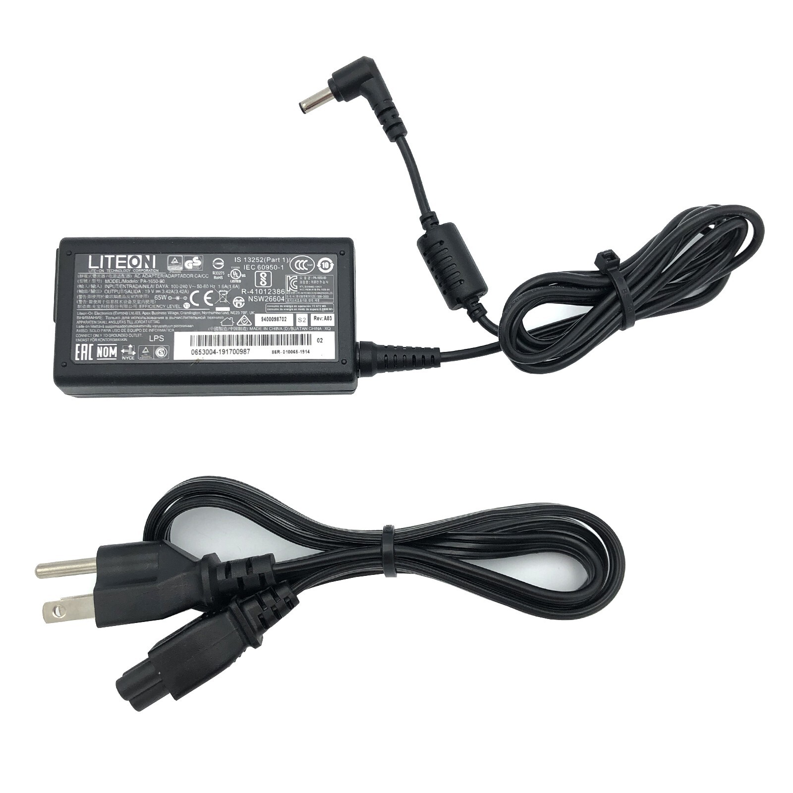 Genuine 90W LiteOn AC Adapter PA-1650-90 Laptop Charger 19V 3.42A 4.5*3.0mm  wPC  eBay