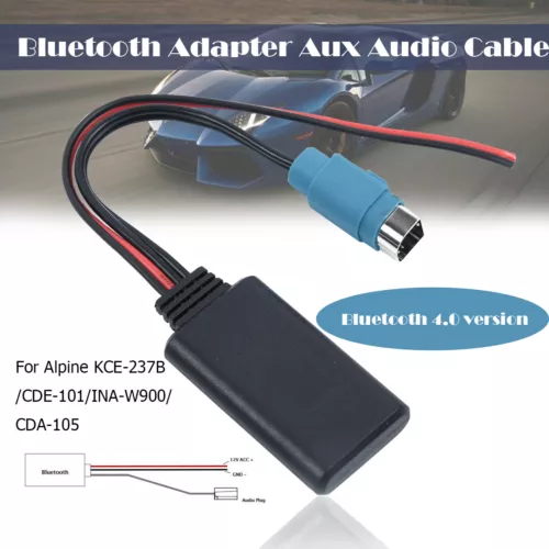 Bluetooth Adapter Aux Audio For Alpine KCE-237B CDE-101 CDE-102 INA-W900 CDA-105 - Picture 1 of 9