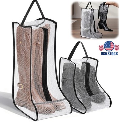 2× Portable Women's Tall / Short Boot Storage Bags Waterproof Portable Shoe Bags