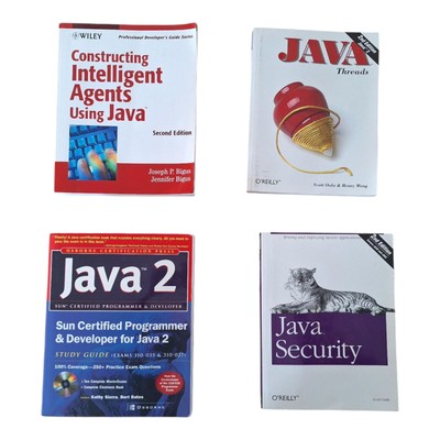 4x Bücher - Java Security, Java 2, Java Threads, Intelligent Agents Using Java