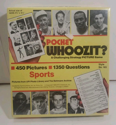 VINTAGE 1980's Pocket WHOOZIT? Strategy Picture Game Sports Brand New  Sealed 