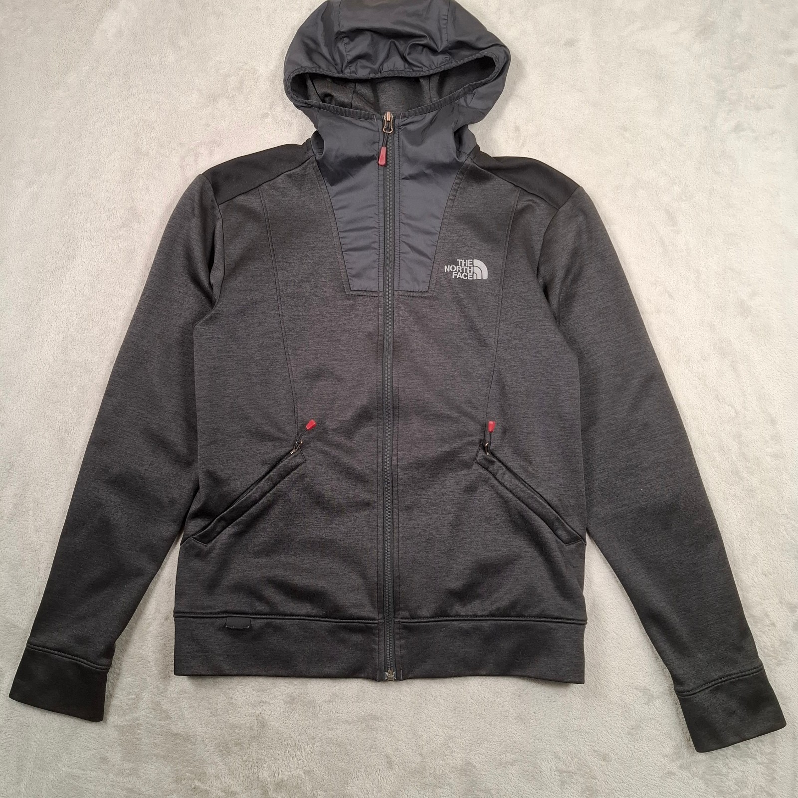 Sudadera con Capucha The North Face Para Hombre Pequeña Gris Cremallera Con Capucha Exterior Informal