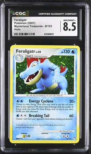 CGC 8.5 NM/MINT+ Feraligatr 8/123 Mysterious Treasures Holo Pokemon Card