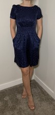 Marc by Marc Jacobs 100% Silk Jacquard Blue Cocktail Dress Size Small/2