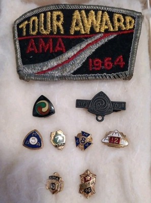 AMA Gypsy Tour Badge & Pins lot.   USED