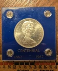 Canada 1867-1967 Commemorative Anniversary 80% Silver Dollar Coin Elizabeth II