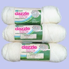  3 Vintage Caron Dazzle Aire Soft Brown 3 Oz 22601 White Yarn Lot Made in USA