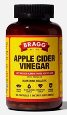Bragg Apple Cider Vinegar 180 Capsules, FOR WEIGHT LOSS, fast shipping, EXP 2027