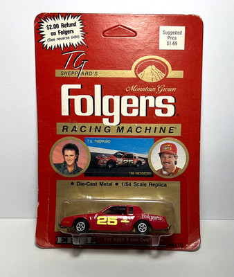 1986 Ertl TG SHEPPARDs FOLGERS Coffee RACING MACHINE Tim Richmond 9410 