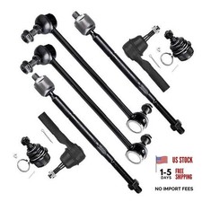 8pcs Front Suspension Kit Inner Outer Tie Rod End fit 2009-2015 for Dodge