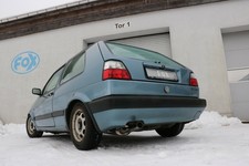 Fox Edelstahl Sportauspuff-Komplettanlage für VW Golf 2 60mm S-Desig