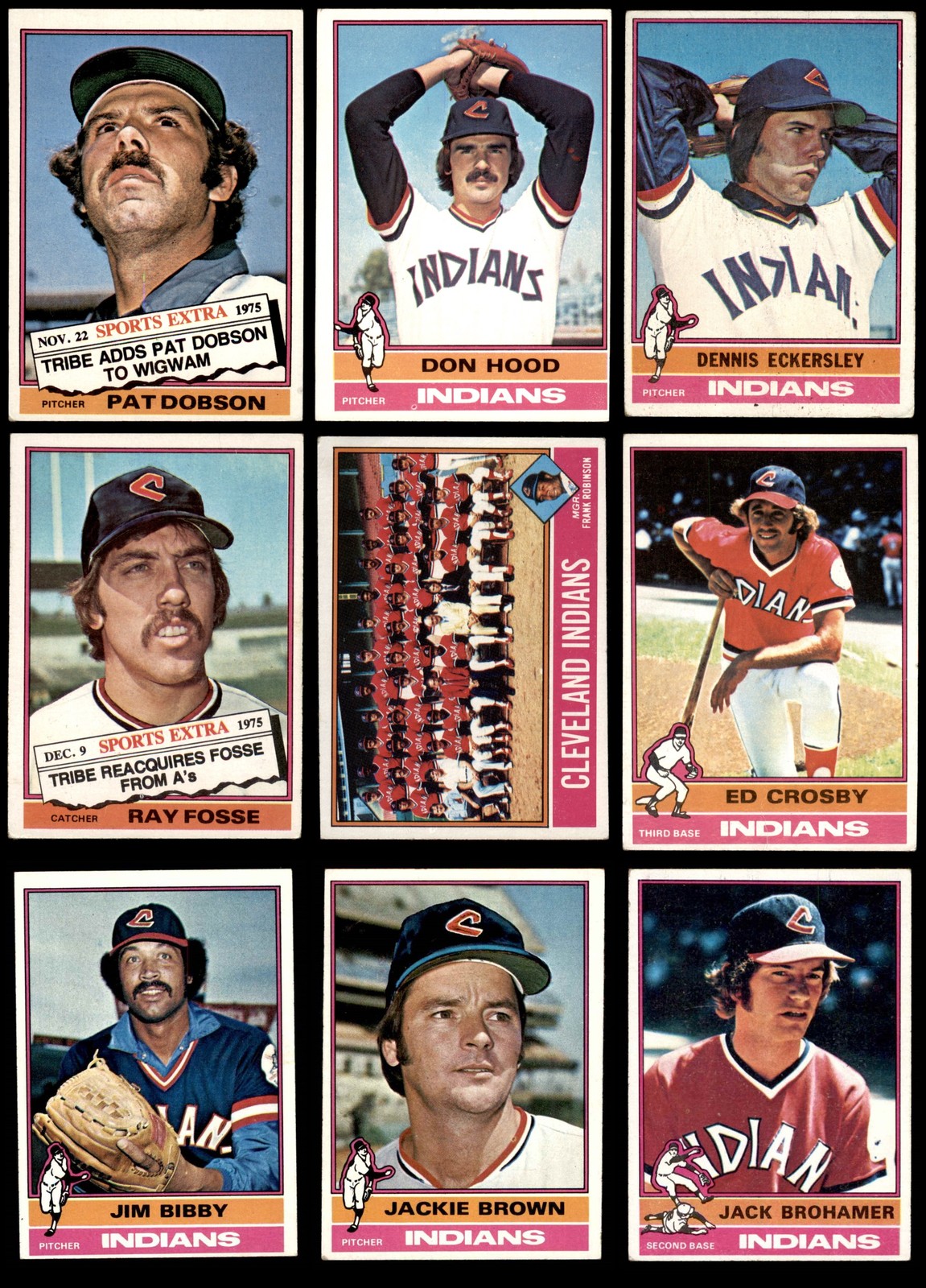 1976 Topps Cleveland Indians Team Set 3.5 VG+ Condition 6908787