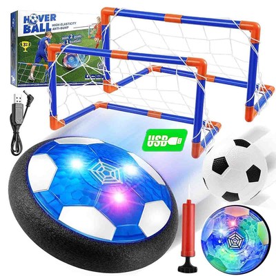 LED Air Fußball Hover Indoor Ball Spiel Set Spielzeug Beleuchtung Kinder Soccer