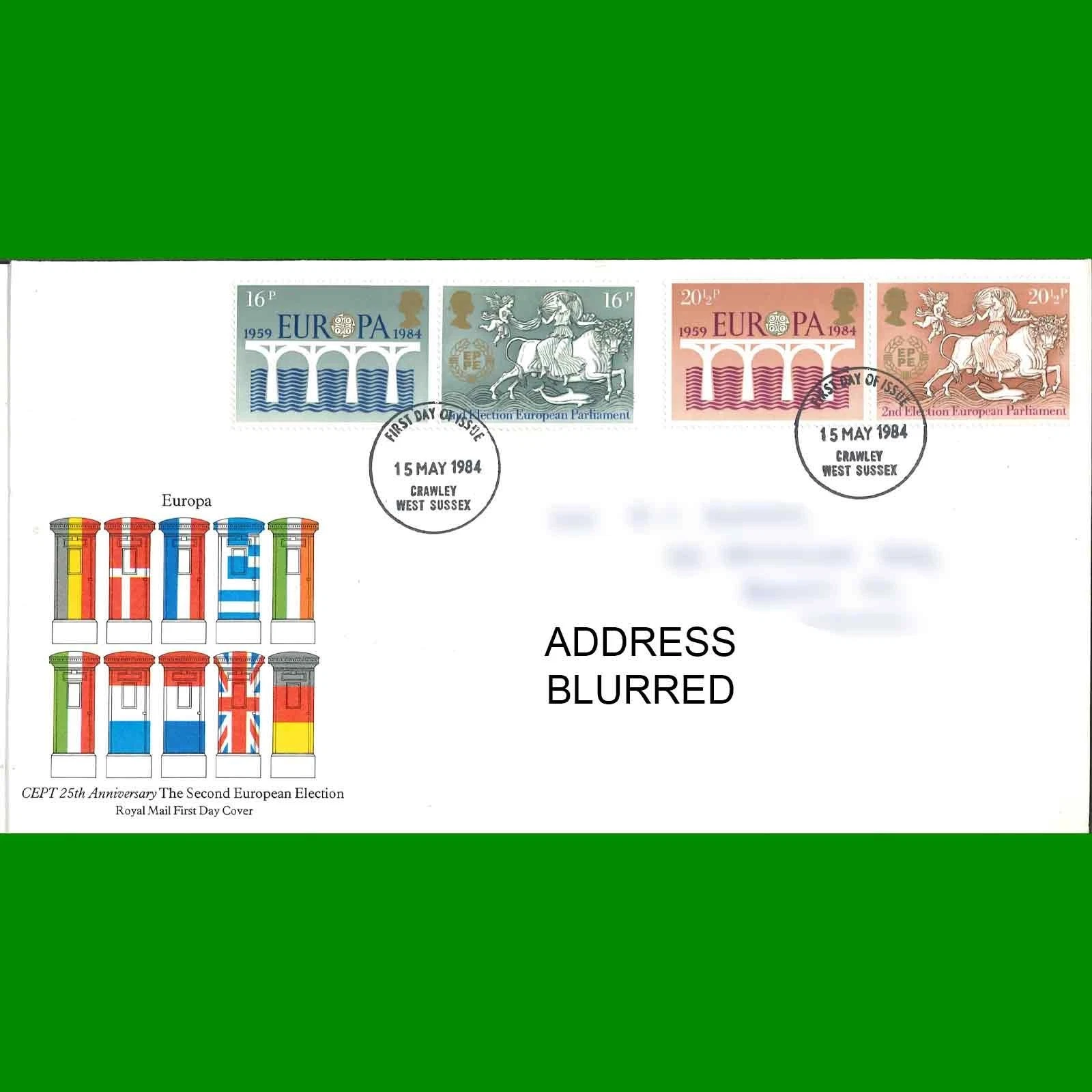 FDC CEPT 25th Anniversary 2nd Election Royal Mail First Day Cover, 15.5.1984 - Picture 1 of 3