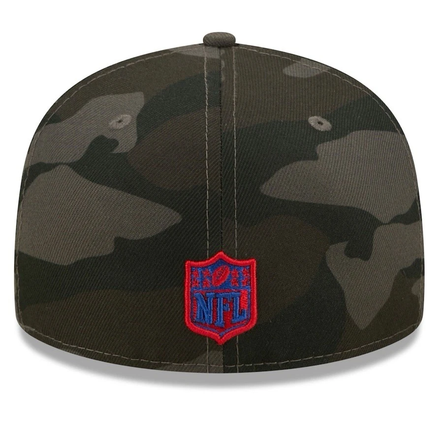 Boné masculino New Era 59FIFTY NFL New York Giants NY camuflado preto cinza tamanho 7 1/8 - Imagem 4 de 4