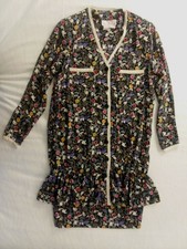 Miss O By Oscar De La Renta Silk Vintage Black Floral Stripe Dress VGVC Size L?