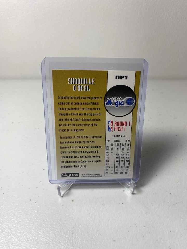 SkyBox #DP1 1992-93 Shaquille O'Neal RC Rookie Draft Picks Foto 2 de 2
