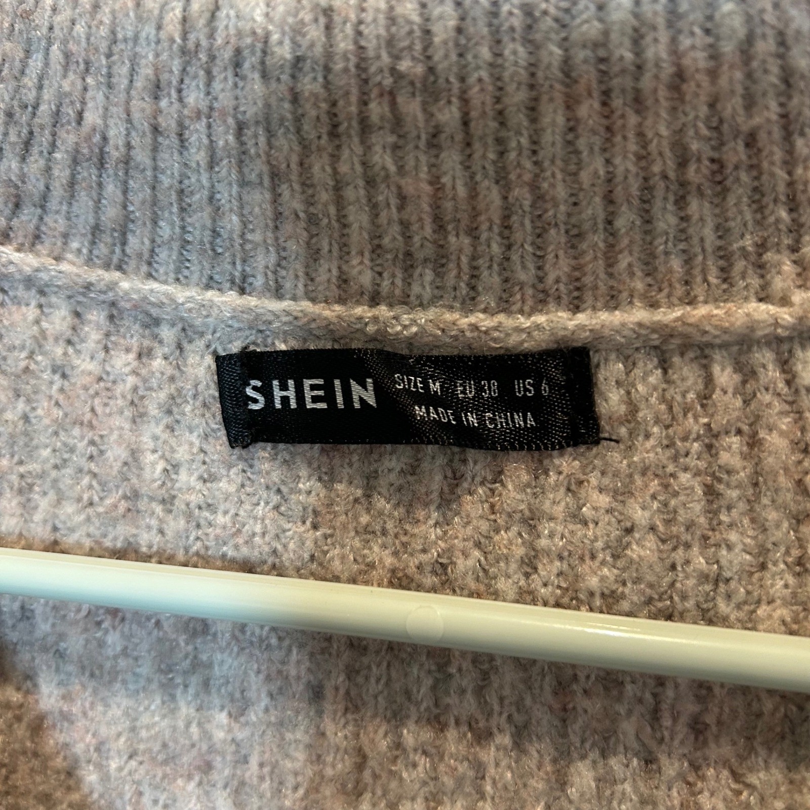 Women Sweater Knit Collared Pullover Long Sleeve Blush Beige Size M Soft Cozy image 3