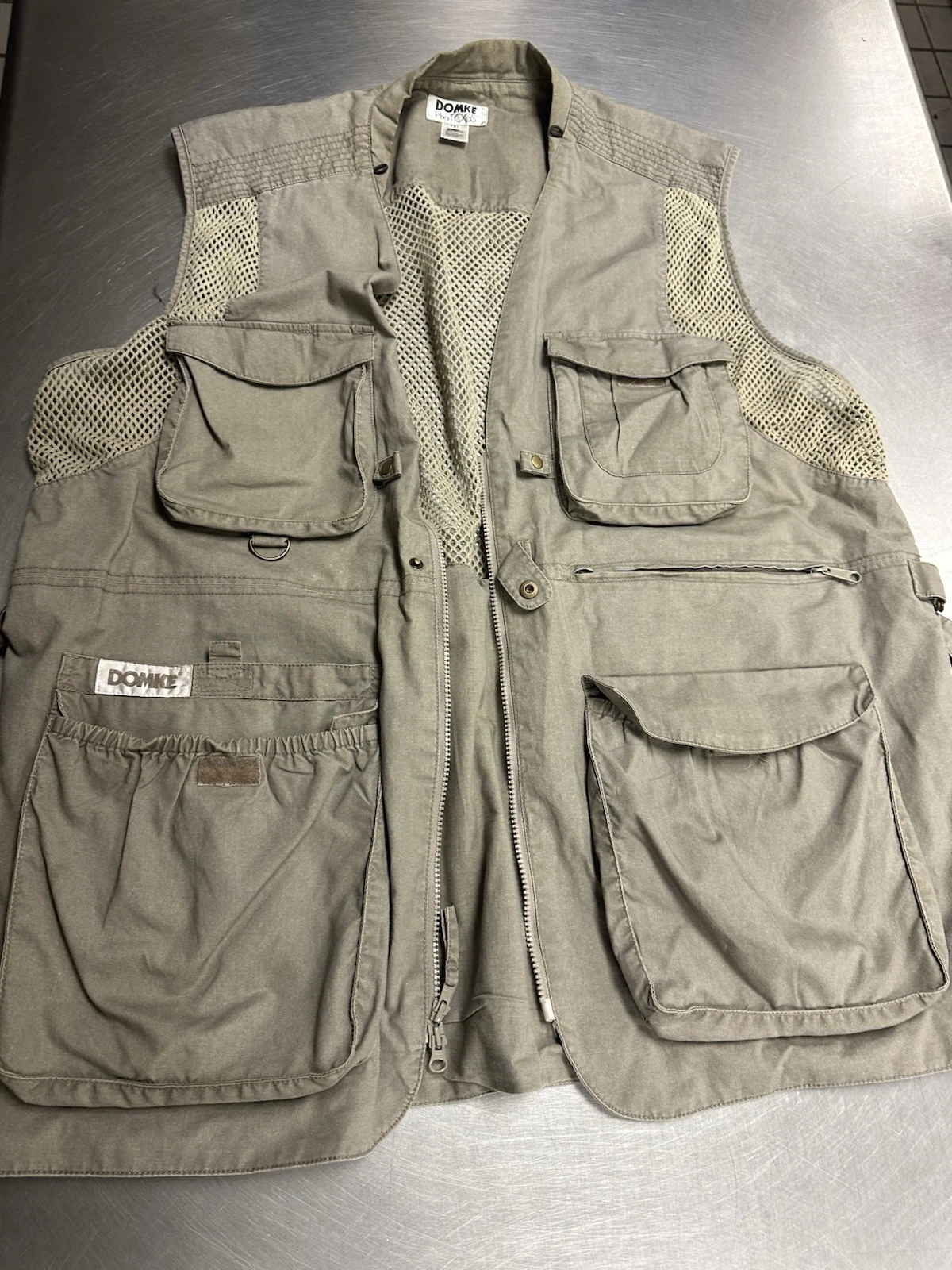 Domke Photogs Vest Mens XXL Beige Tan Zip Outdoors Fishing Photography Safari