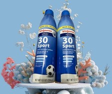 Walgreens Sport Sunscreen Spray SPF 30 Broad Spectrum 9.1 oz (2 Pack) Exp 04/28 2.20 per gallon