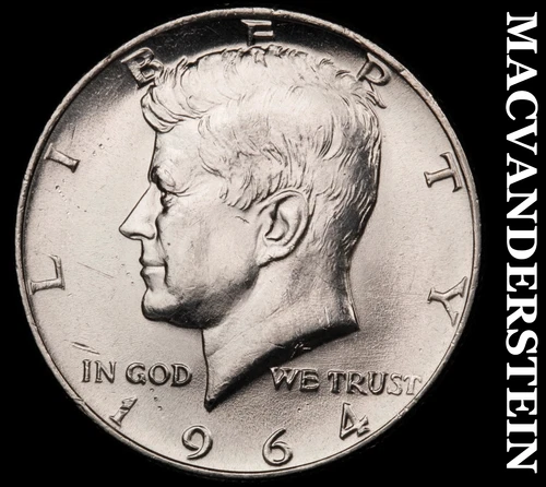 1964 Silver Kennedy Half Dollar - Choice Gem Brilliant Unc  Lustrous  #G7841