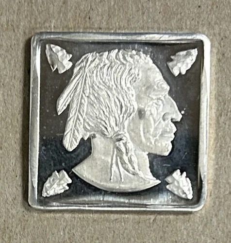 "INDIAN CHIEF" 1/4 OUNCE .999 FINE SILVER SQUARE