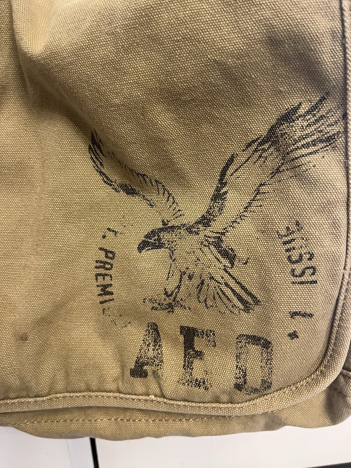 Vintage Abercrombie and Fitch Tan Canvas Messenger Bag 18x13”