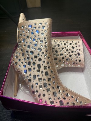 tan boots with rhinestones size 8.5 womens