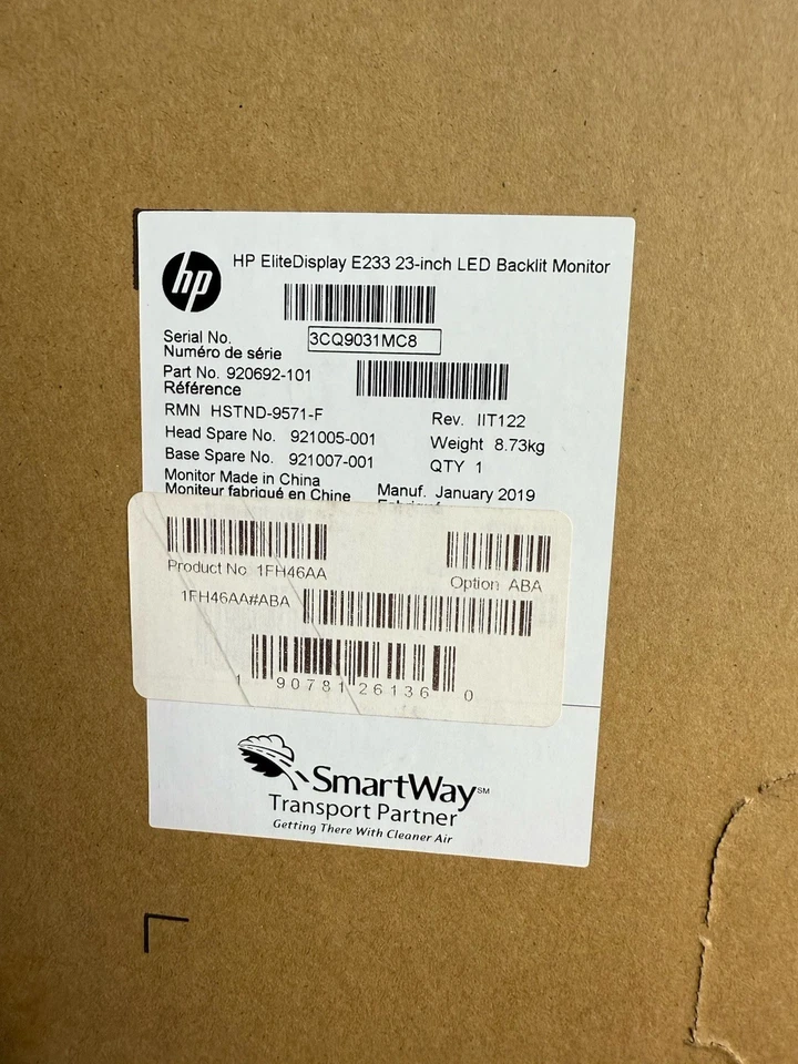 HP EliteDisplay E233 23" Full HD LED Monitor - 920692-101 - Image 2 of 3