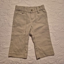 Janie and Jack boys 6-12 months tan khaki pants, adjustable waist VGUC
