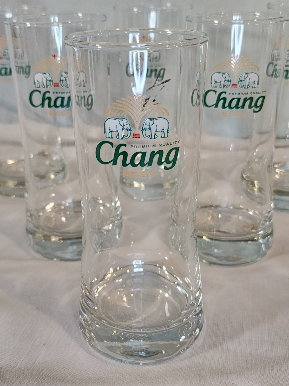 Chang Beer Half Pint Glasses, Set of 6, Nice!