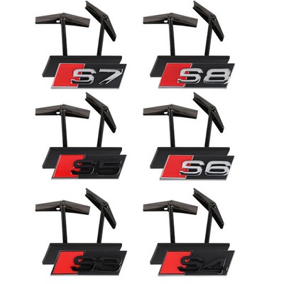 Audi S RS Kühlergrill Emblem Chrom Schwarz RS3 RS4 RS5 RS6 S3 S4