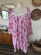 Only Necessities Nightgown Robe Set Sz L Pink Cottagecore Lounge Sleepware