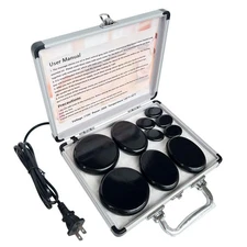 Hot Stone Massage, 10-Piece Portable Massage Stone Set with Basalt and Heater...