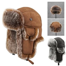 Windproof Fleece Lined Winter Ski Hat With Plush Ear Protection Unisex Cold Weat