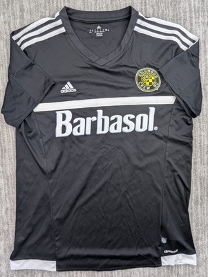 2014 Columbus Crew Warm Up Jersey Adidas Men s Size Medium Barbasol Black