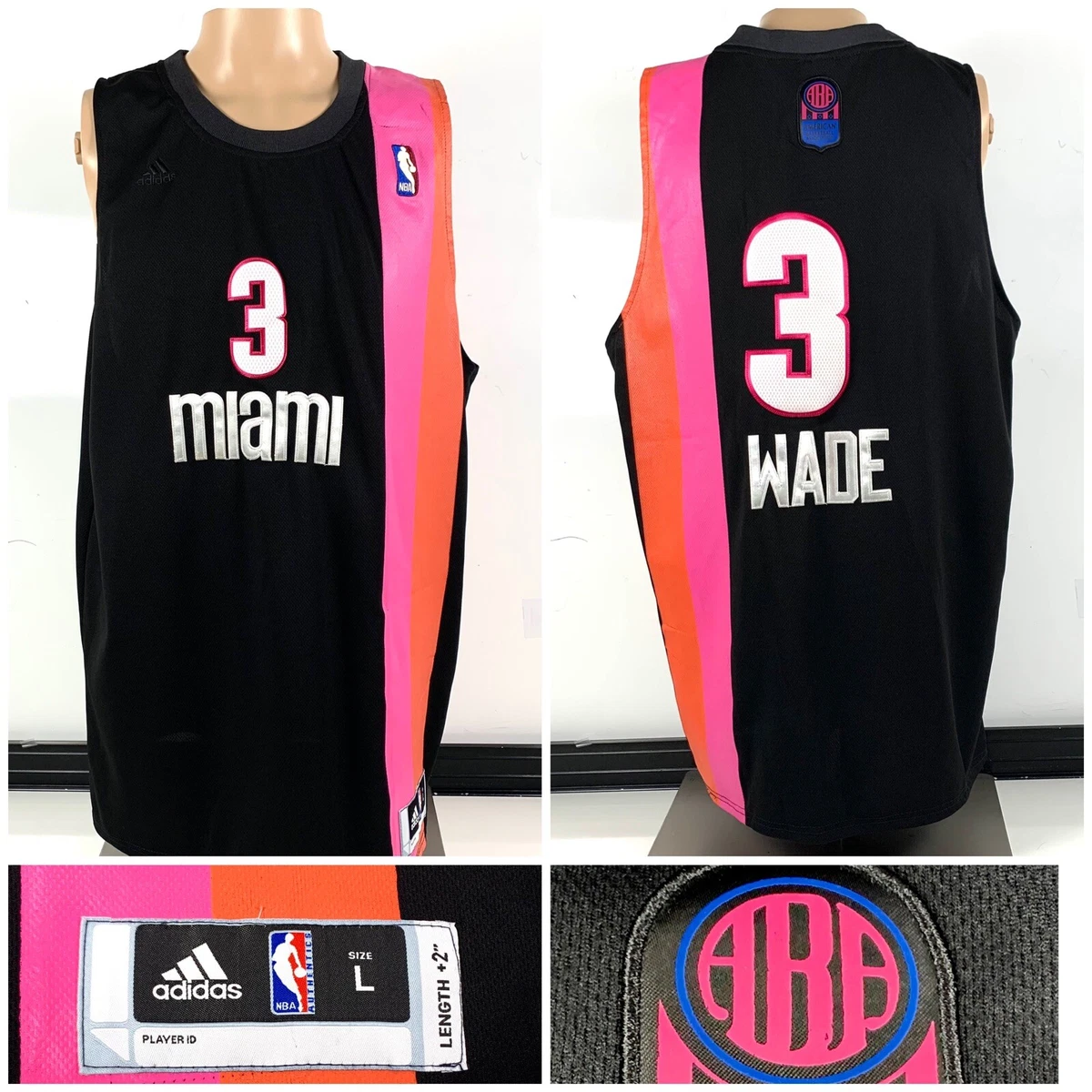 NBA Adidas Miami Heat Dwyane Wade HWC Swingman Jersey Sz Youth XL