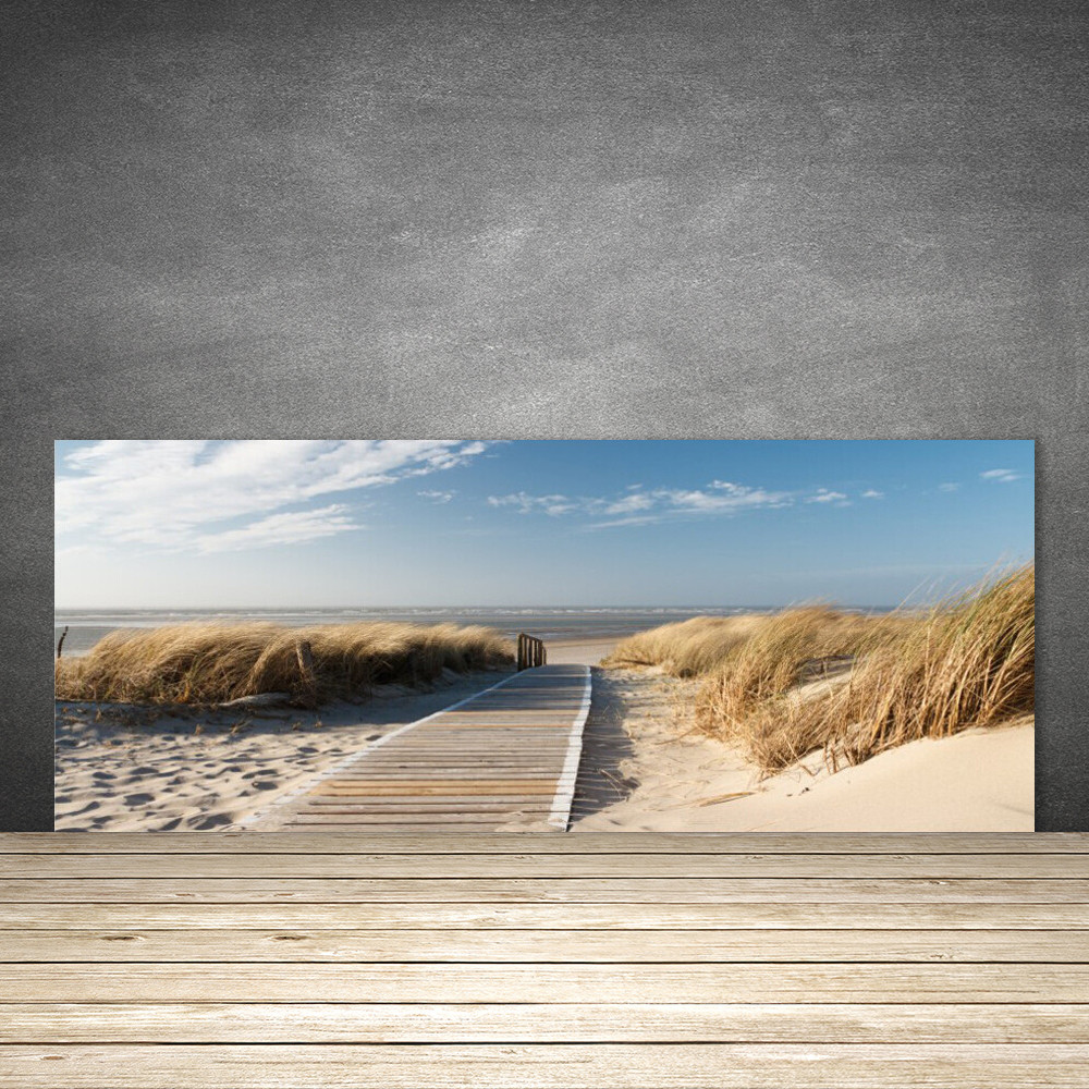 Crédence de cuisine en verre 125x50 paysage plage pour s'évader en cuisinant