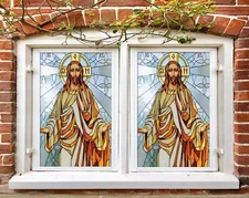 3D Jesus A147 Window Film Print Sticker Cling Stained Glass UV Sinsin