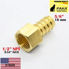 1 PC- 5/8" HOSE BARB X 1/2" FEMALE  Brass Pipe Fitting NPT Thread Gas Fuel Water
