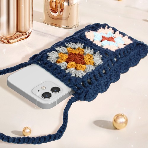 Cross-body Bag for Phones Coloured Patterns WavePocket Series Blue - Picture 3 of 6