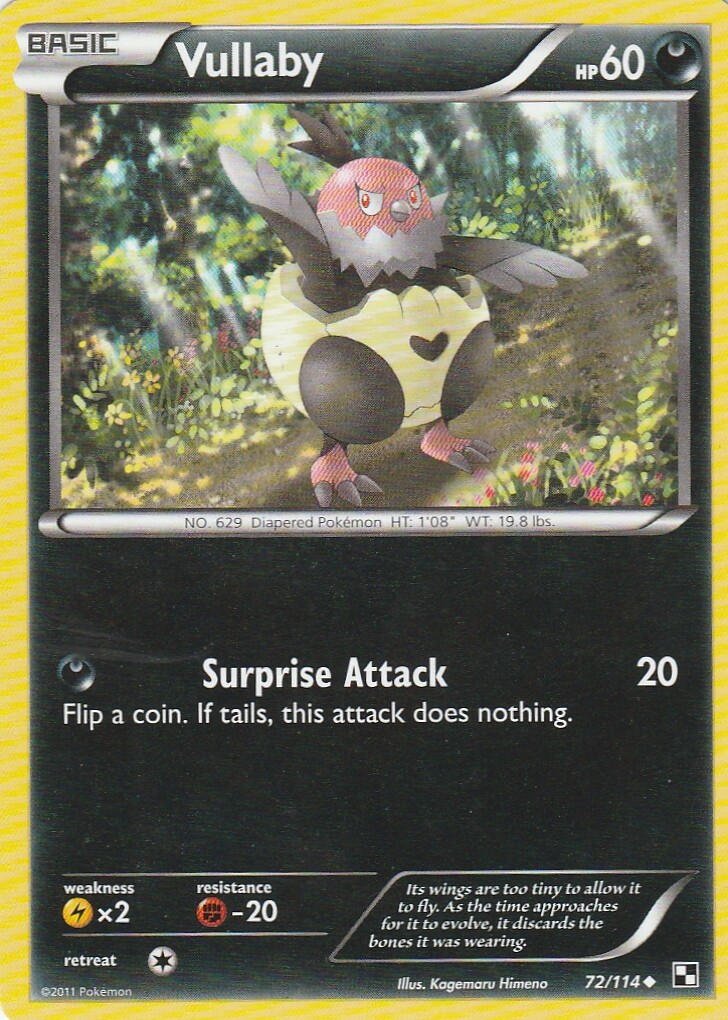 Vullaby 72/114 Pokemon Black and White Base