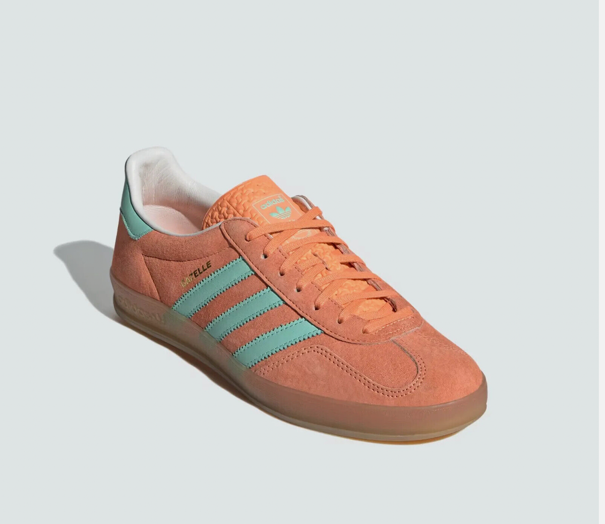 New Adidas Gazelle Indoor Shoes - Easy Orange/ Clear Mint (IH7499