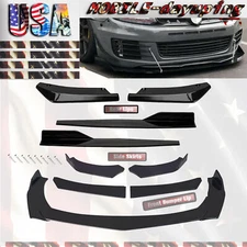 Glossy Black Front Bumper Lip Splitter Lower Spoiler Body Kit For Volkswagen
