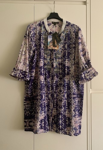 Abito estivo Positano casacca copricostume Ricamo perline ato a mano Size L/XL - Foto 4 di 8