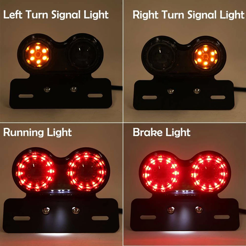 For Honda Rebel 250 500 Motorcycle 40- LED Brake Turn Signal Running Tail Light - Image 4 of 4
