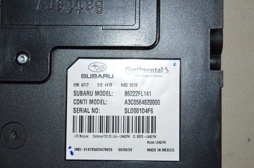 2020-2023 Subaru Crosstrek Communication Telematics Control Module 86222FL141 - Picture 3 of 4